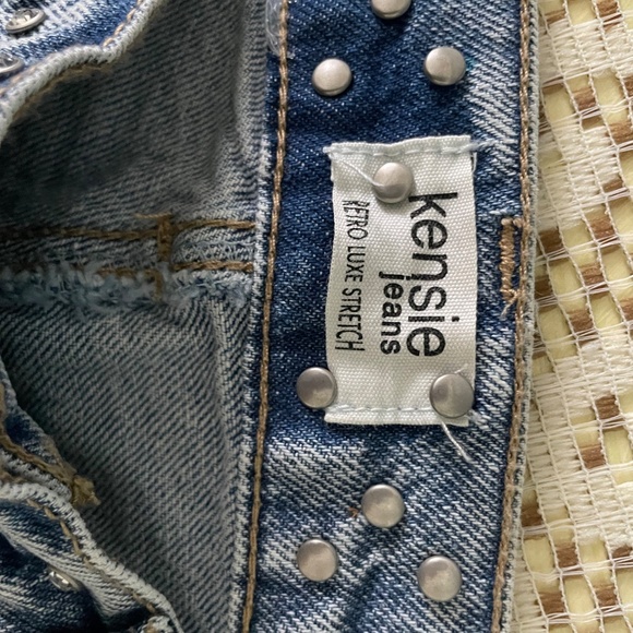 Kenzie size 4, high waisted jeans, with crystal studs around the waist. - Picture 2 of 5